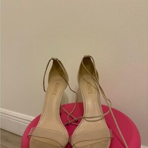 SCHUTZ Women's Beige Lace-Up Heels